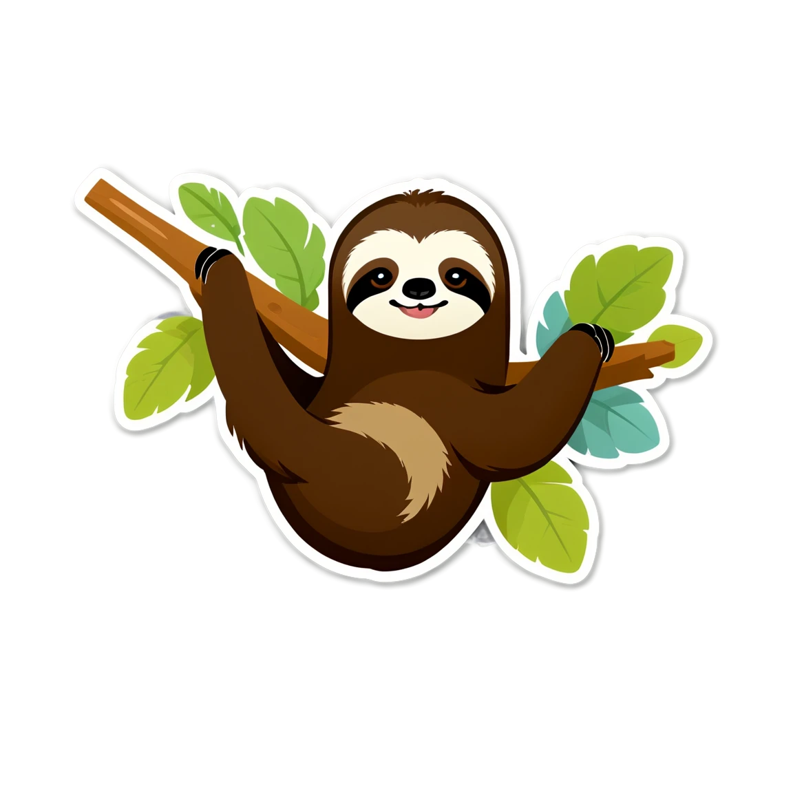 Sloth relaxing on a branch, sloth sticker