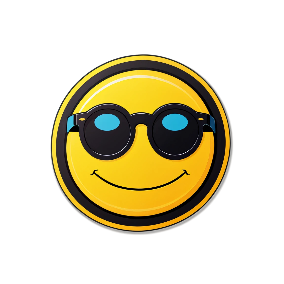 Smiley sticker with sunglasses