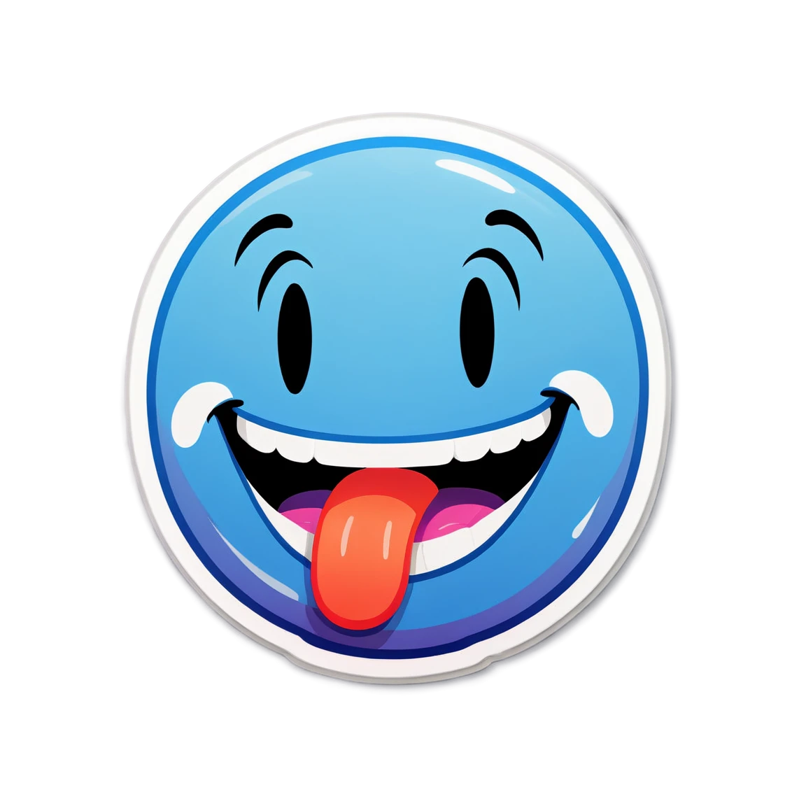 Smiley sticker tongue out