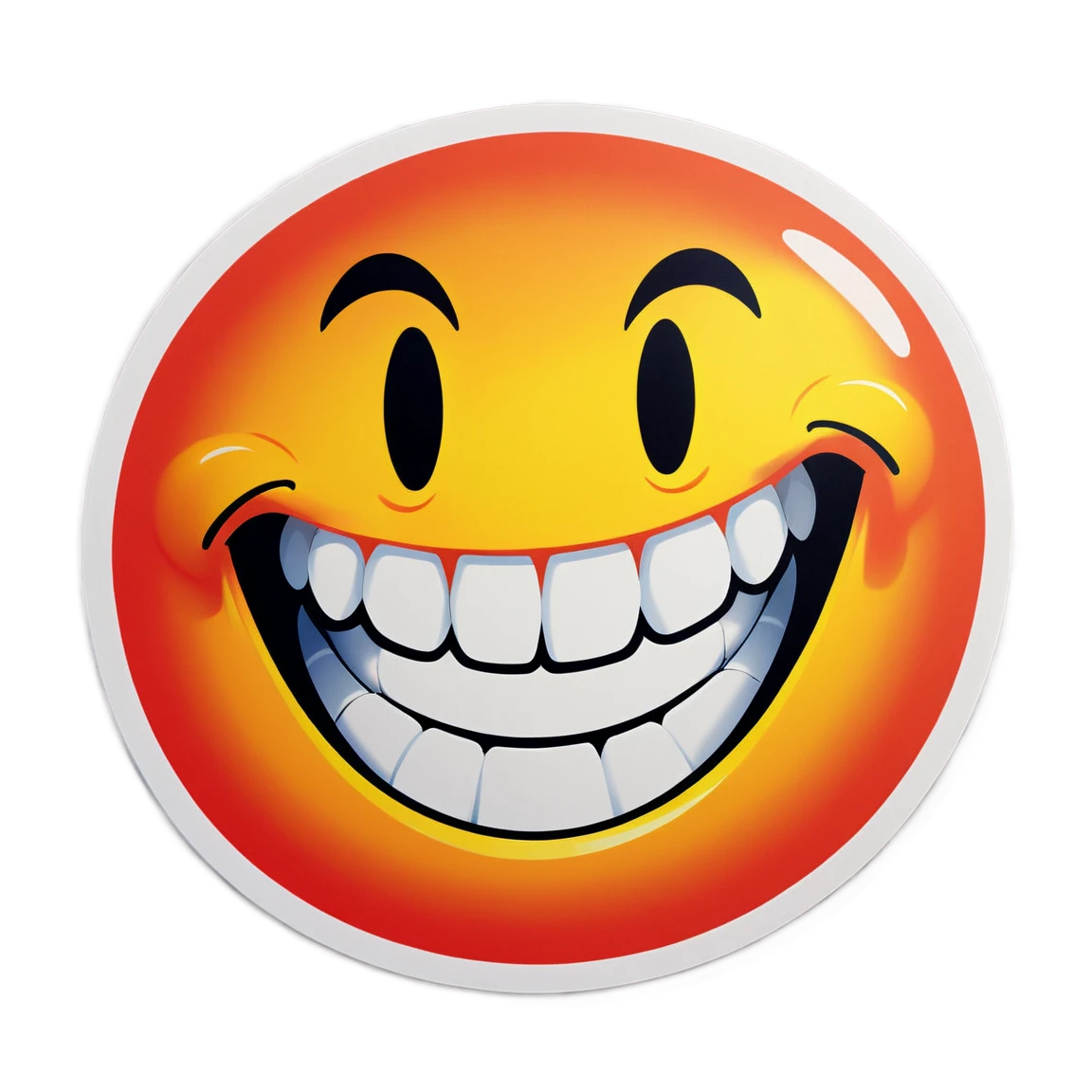 Smiley sticker with a big grin