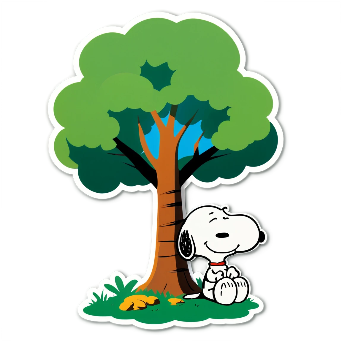 Snoopy with his friend, snoopy cartoon sticker, snoopy sticker