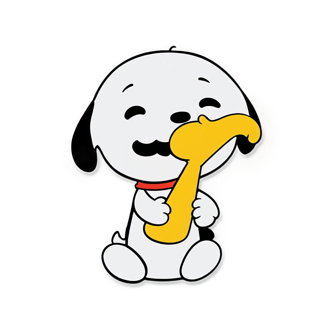 Snoopy with his bird, snoopy cartoon sticker, snoopy sticker