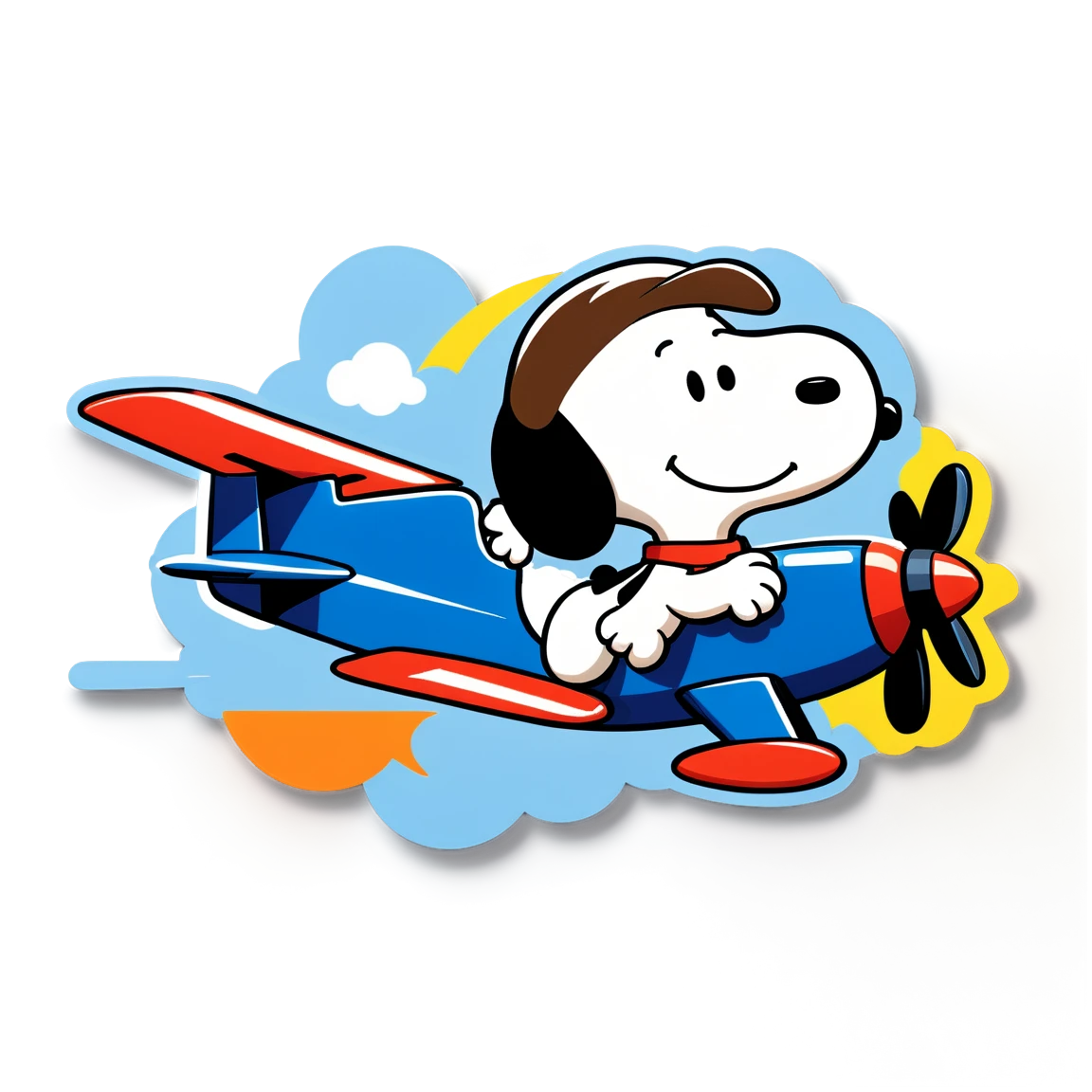 Snoopy aviator, snoopy cartoon sticker, snoopy sticker