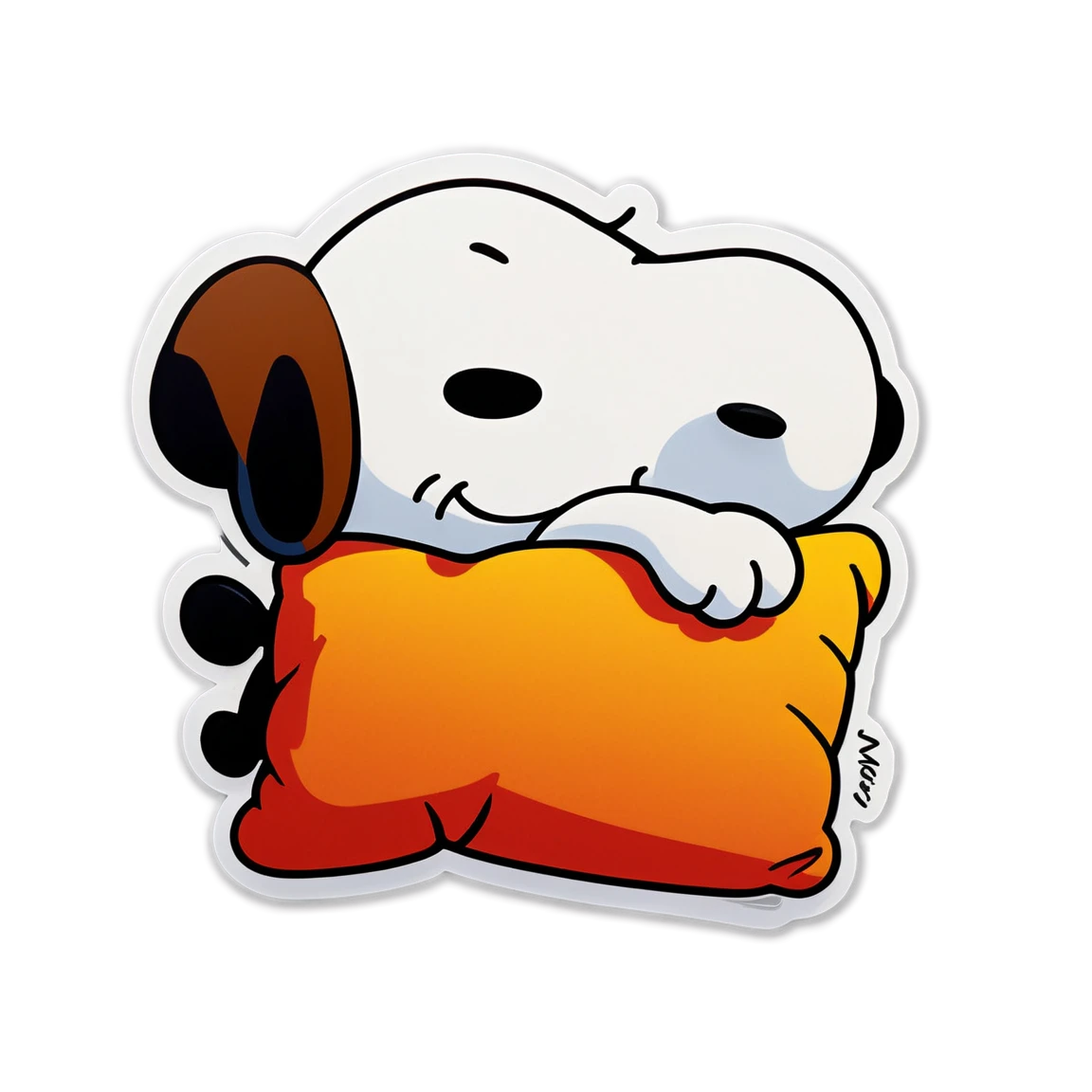 Snoopy sleeping, snoopy cartoon sticker, snoopy sticker