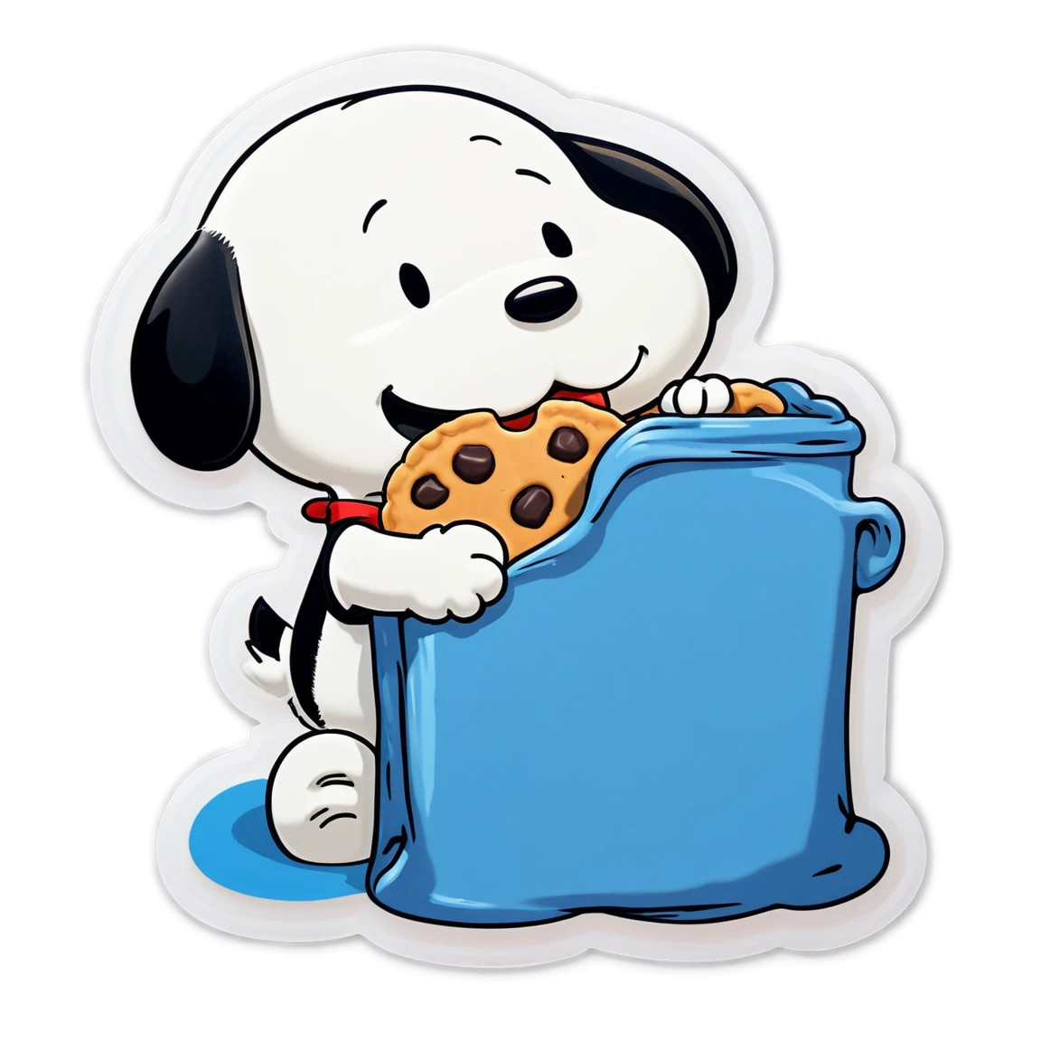 Snoopy with pillow, snoopy cartoon sticker, snoopy sticker