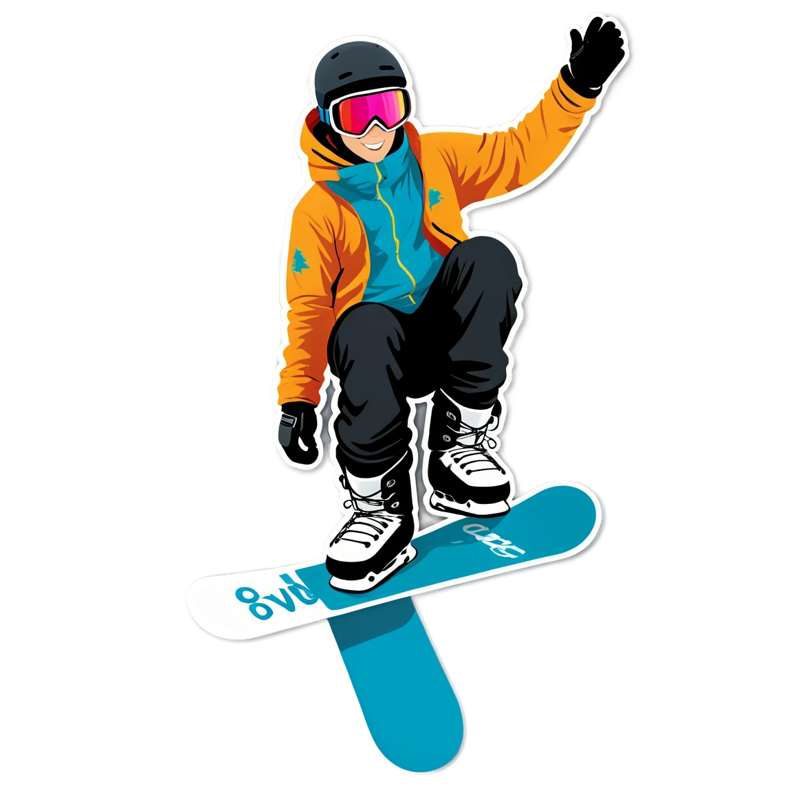 Snowboard sticker with a motivational quote