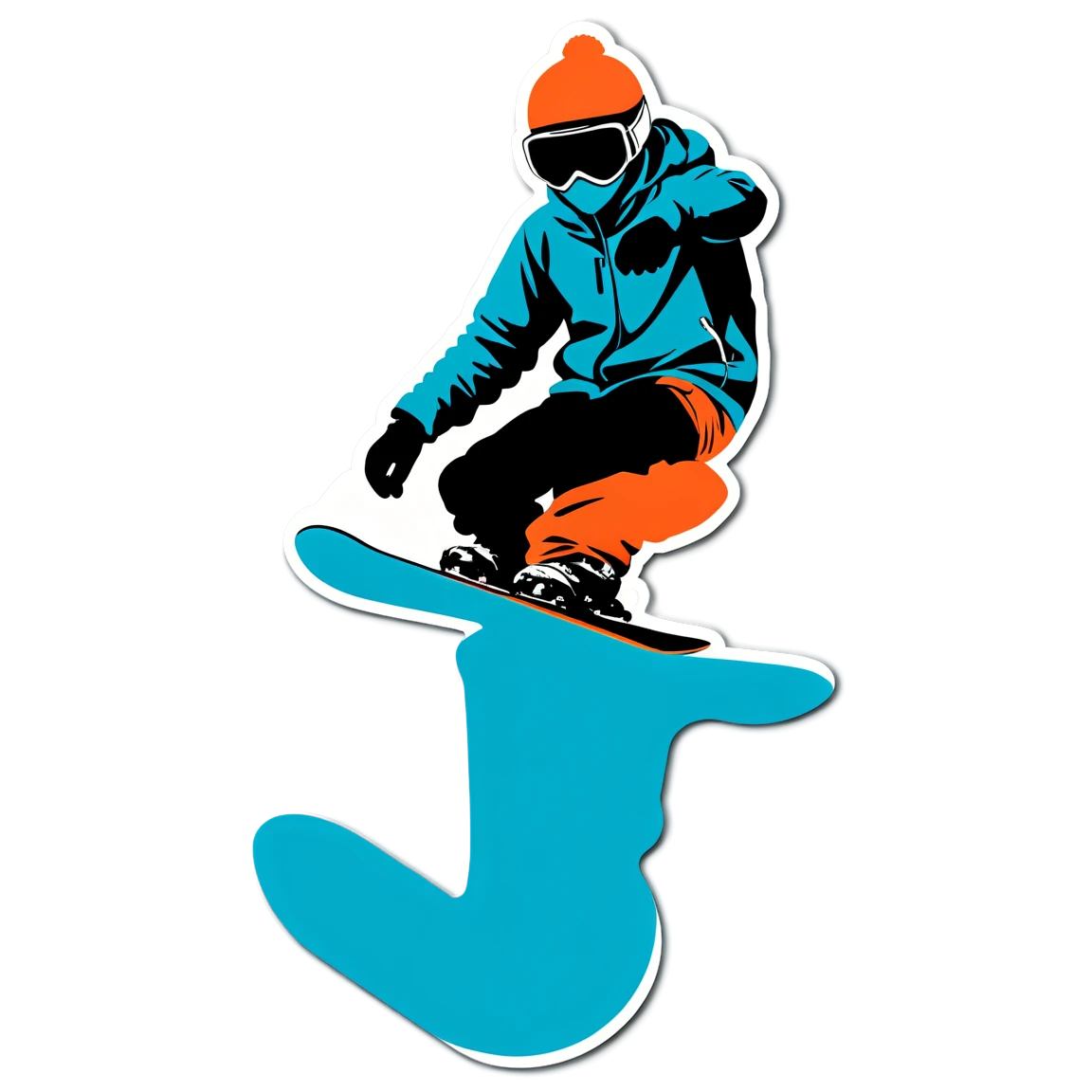 Snowboard sticker with a minimalist design