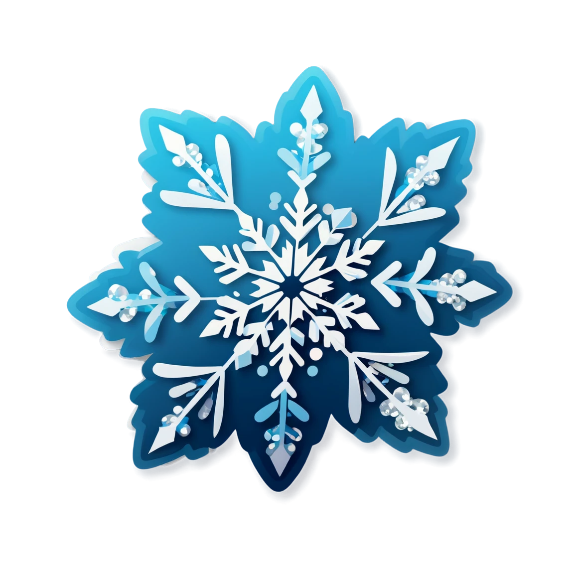 Snowflake glittering, snowflake sticker