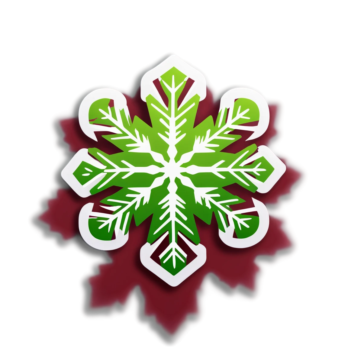 Snowflake in green, snowflake sticker