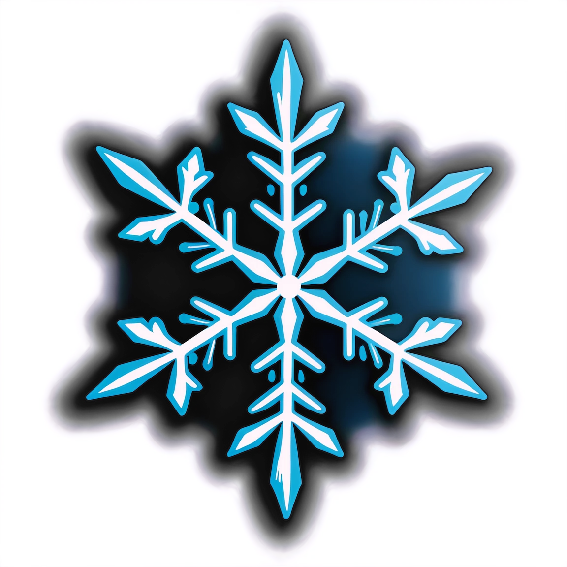 Snowflake in white, snowflake sticker