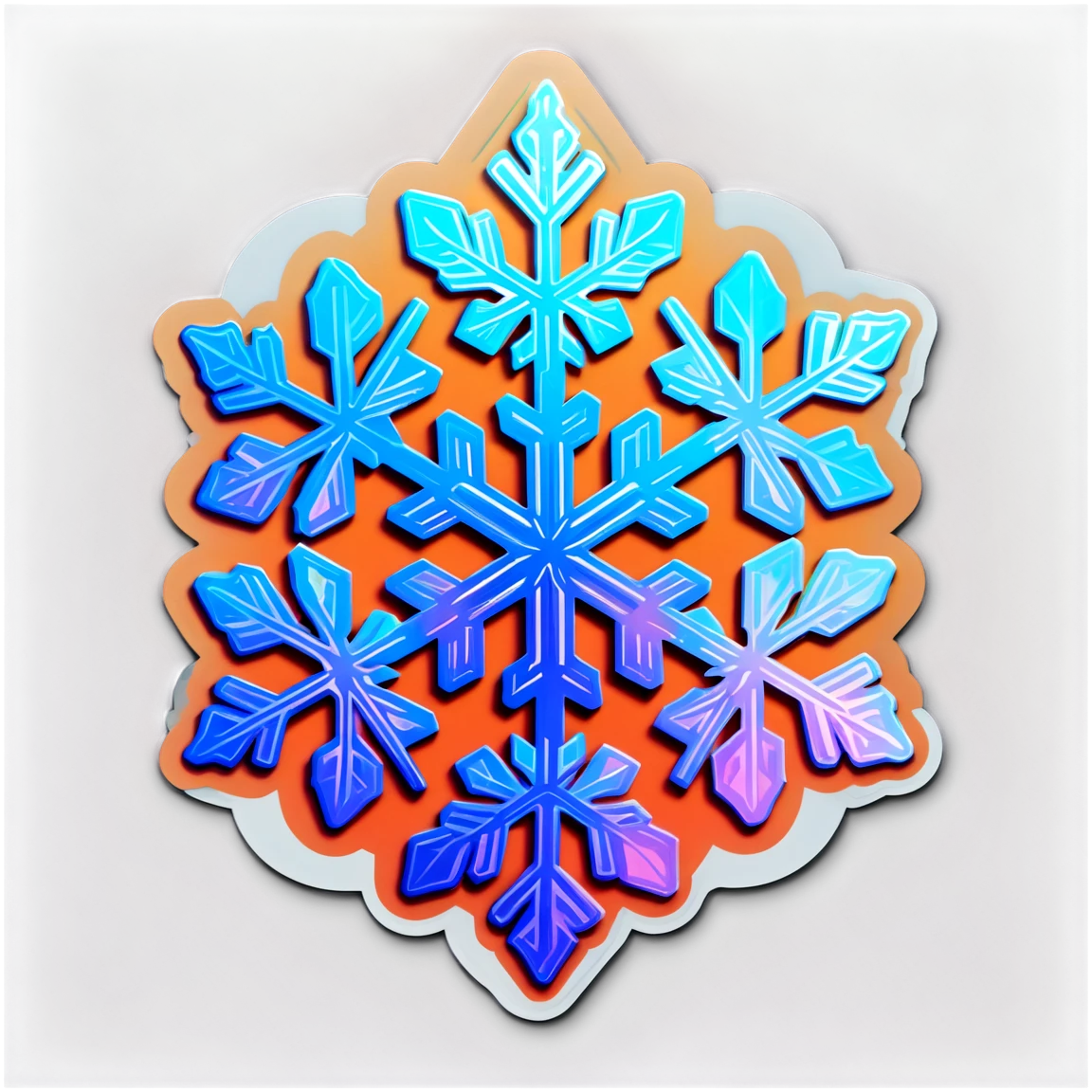 Snowflake holographic, snowflake sticker