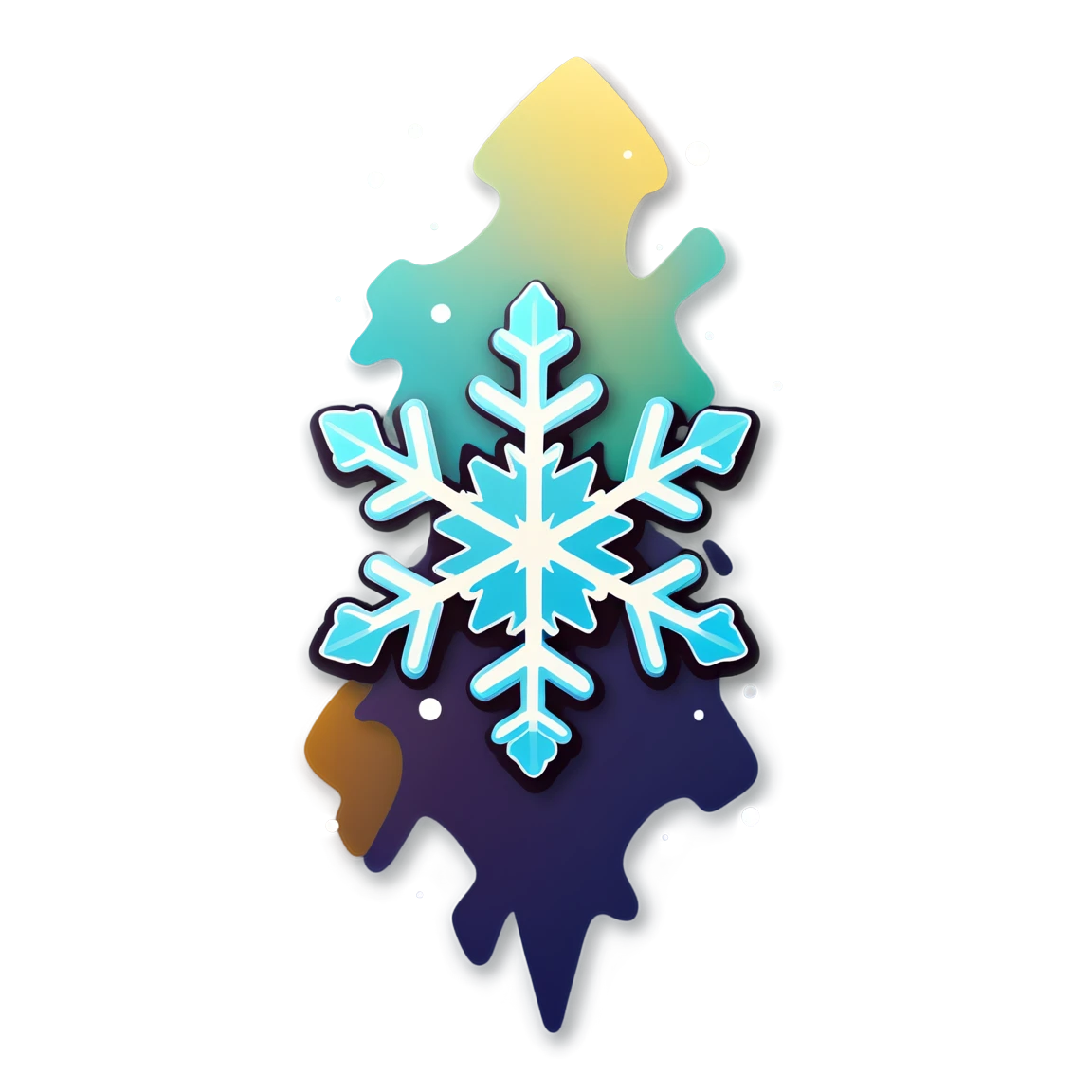 Snowflake falling, snowflake sticker