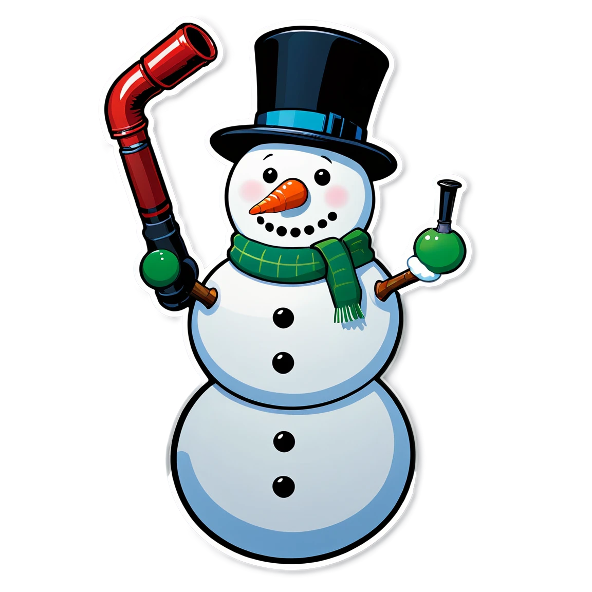 Snowman with pipe, snowman sticker