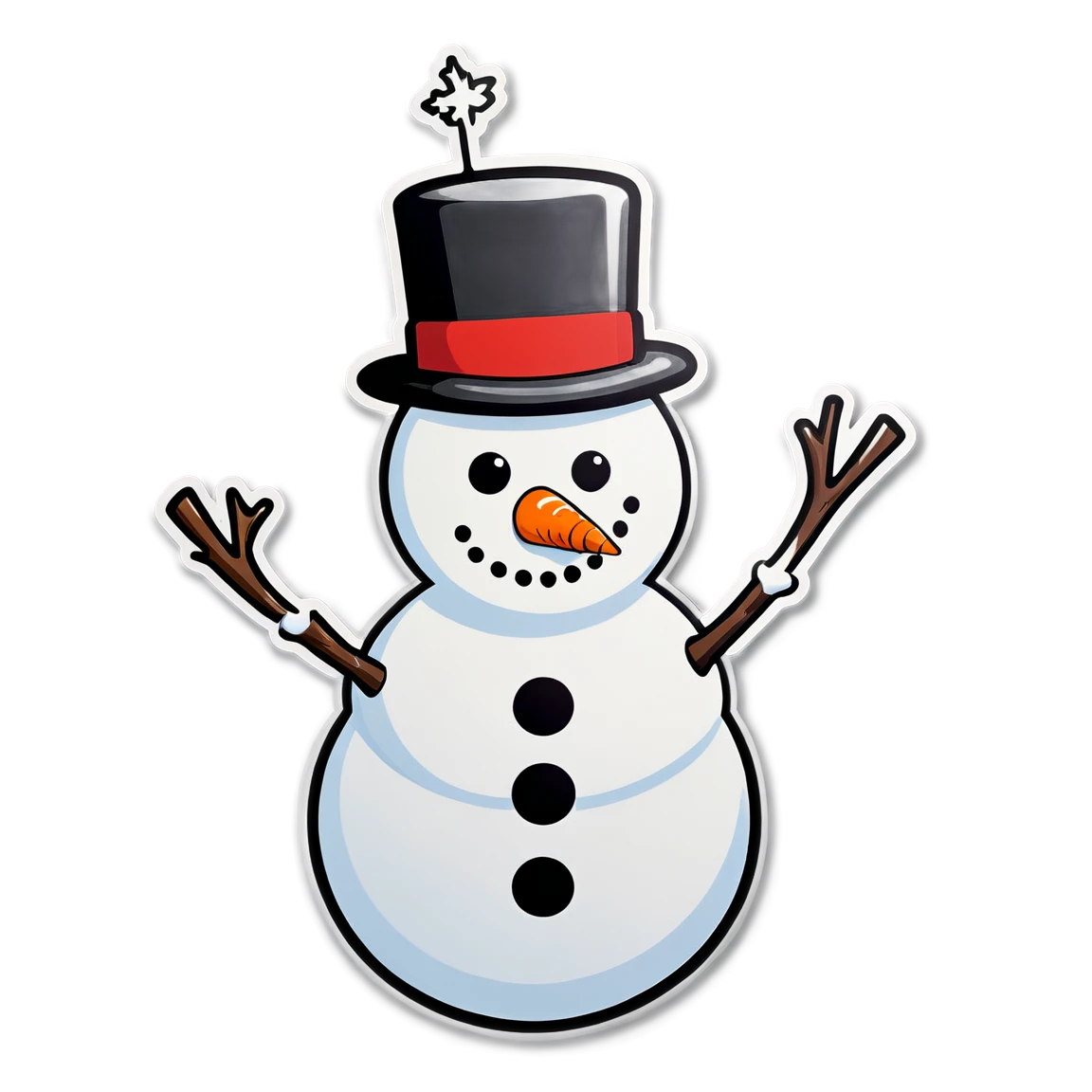 Snowman with coal eyes, snowman sticker