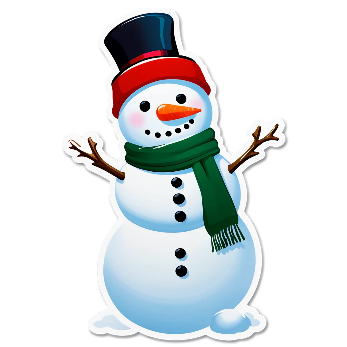 Snowman with scarf, snowman sticker