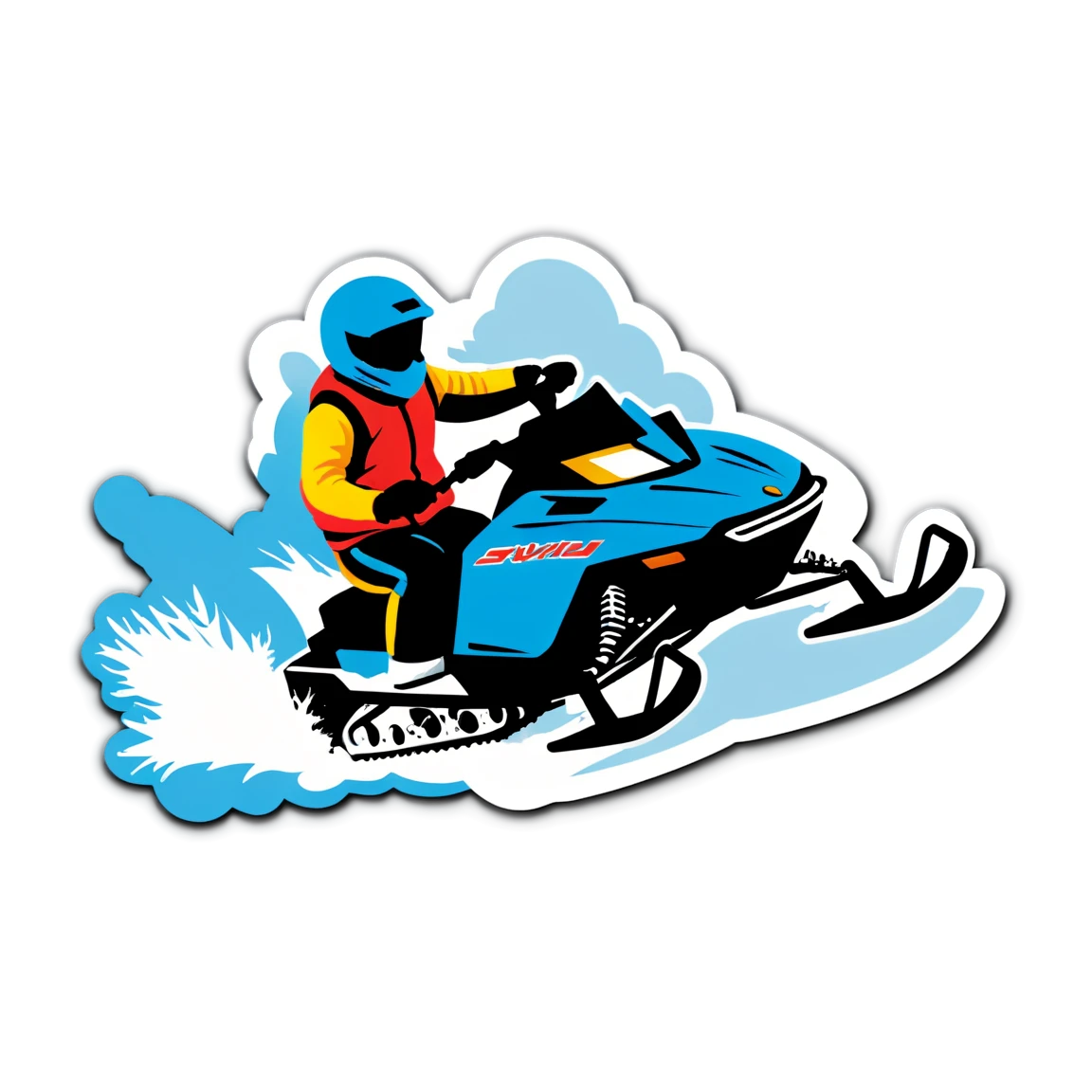 Snowmobile speeding, snowmobile sticker