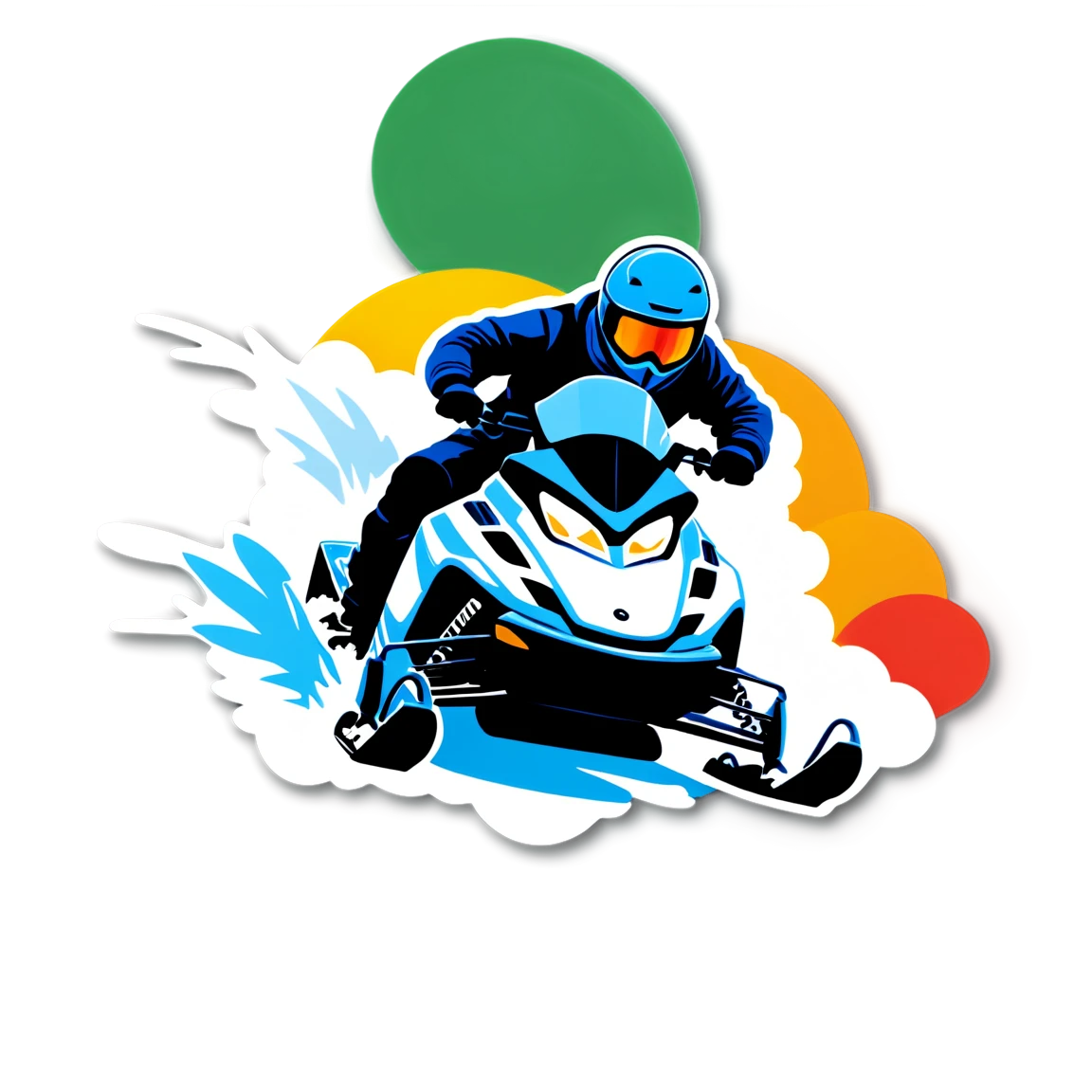 Snowmobile jumping, snowmobile sticker