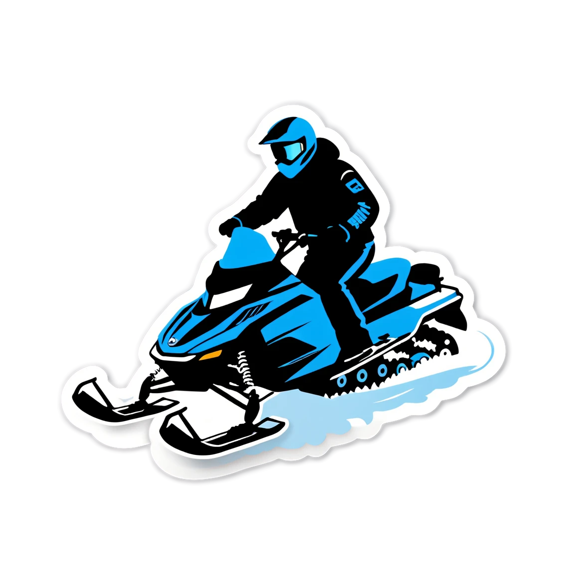 Snowmobile night ride, snowmobile sticker