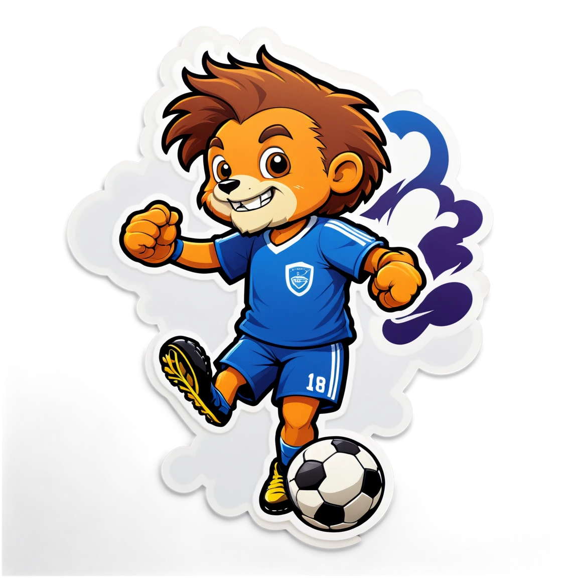 Soccer sticker with a mascot