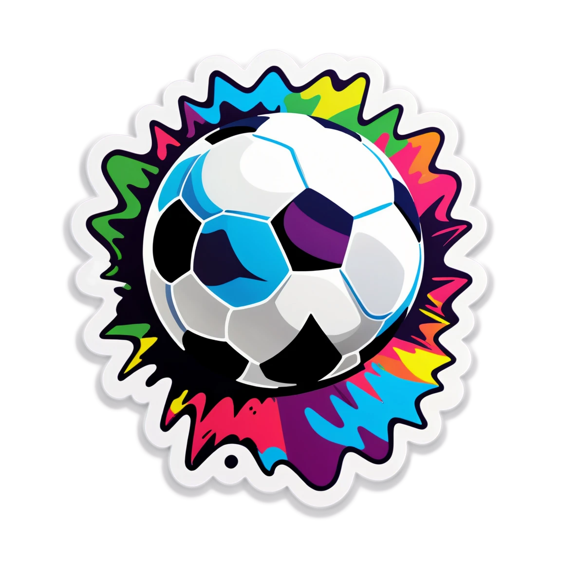 Soccer sticker with vibrant colors