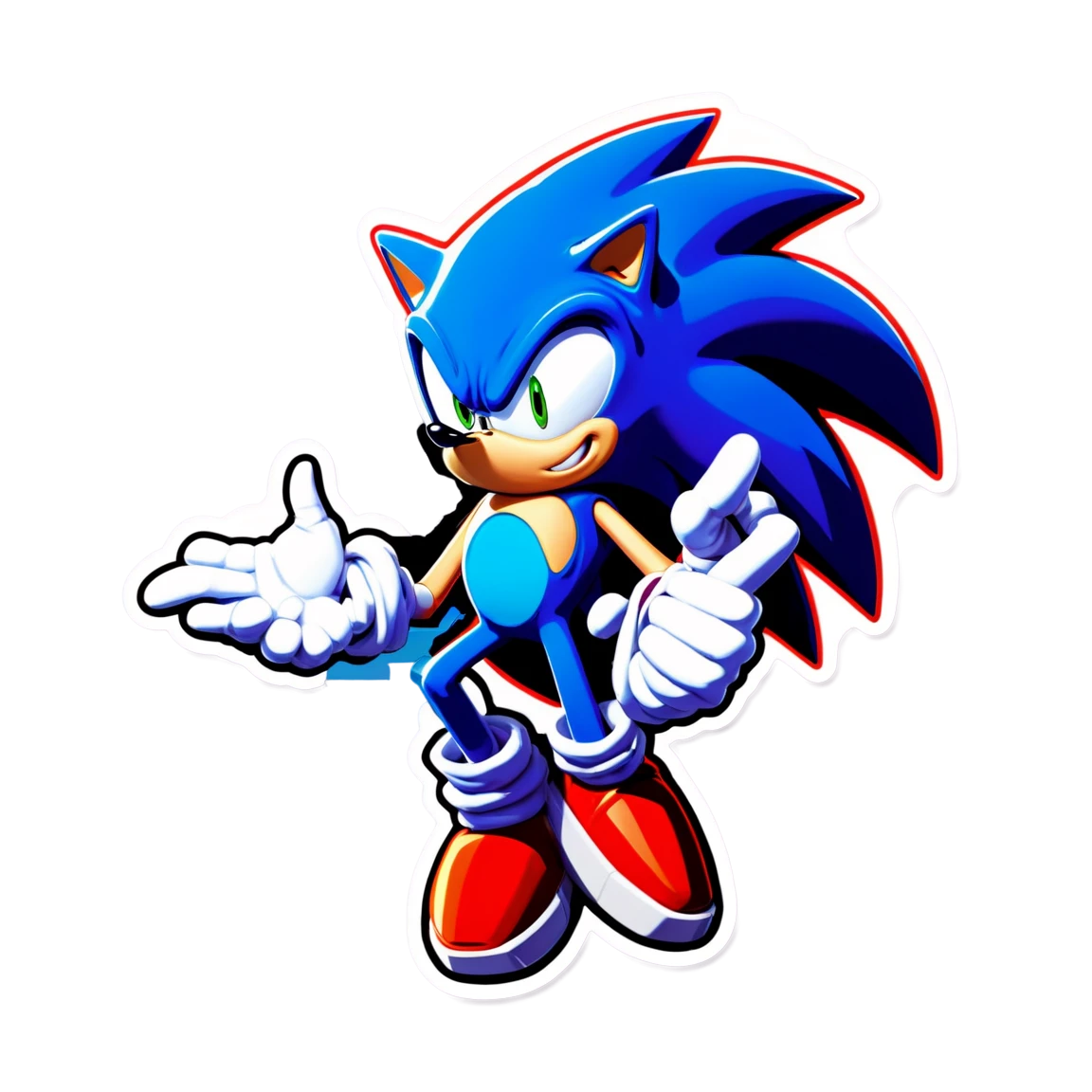 Sonic facing Dr. Robotnik, Sonic sticker