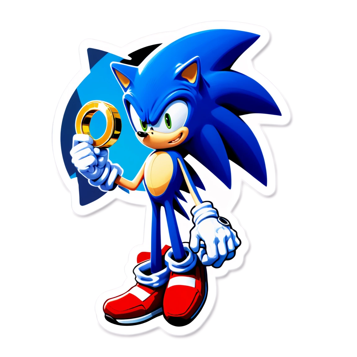 Sonic collecting rings, Sonic sticker