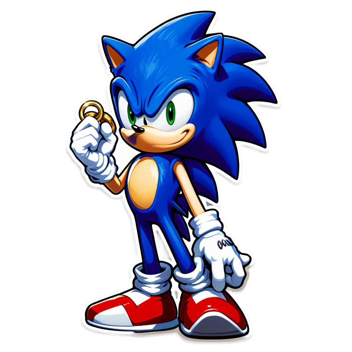 Sonic the Hedgehog collecting rings, Sonic the Hedgehog sticker