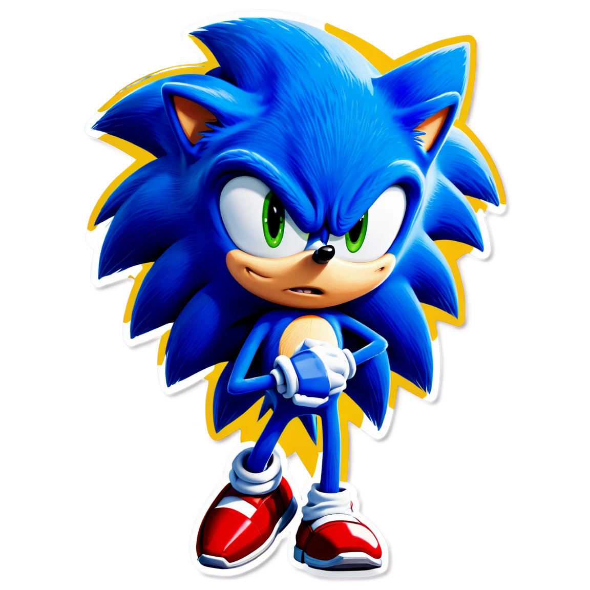 Sonic the Hedgehog with blue spikes, Sonic the Hedgehog sticker