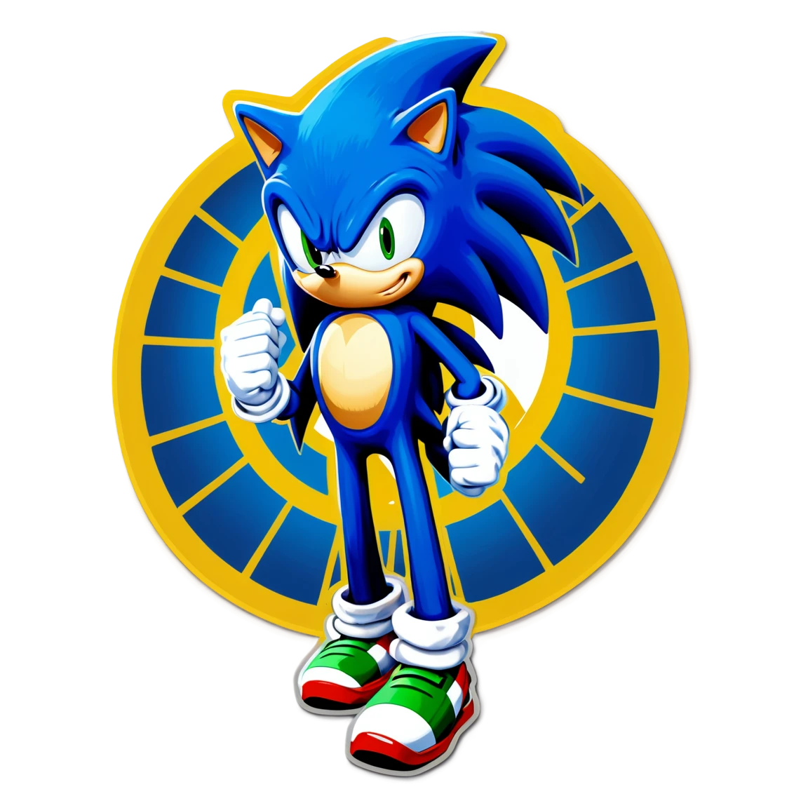 Sonic the Hedgehog with gold rings, Sonic the Hedgehog sticker