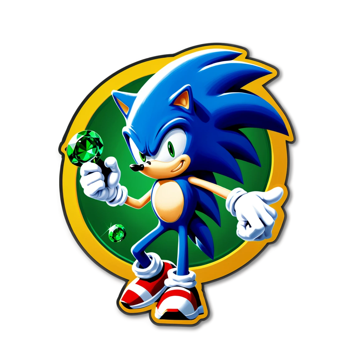 Sonic the Hedgehog with emeralds, Sonic the Hedgehog sticker