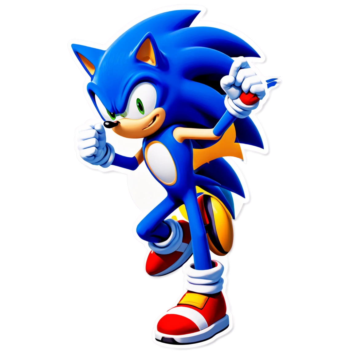 Sonic the Hedgehog about to jump, Sonic the Hedgehog sticker