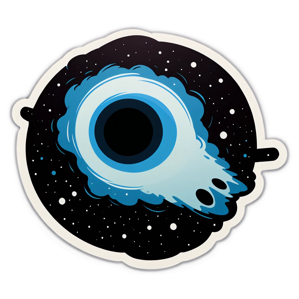 Space sticker with black hole