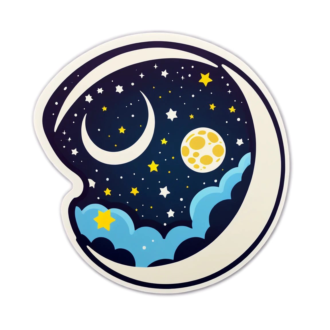 Space sticker with moon