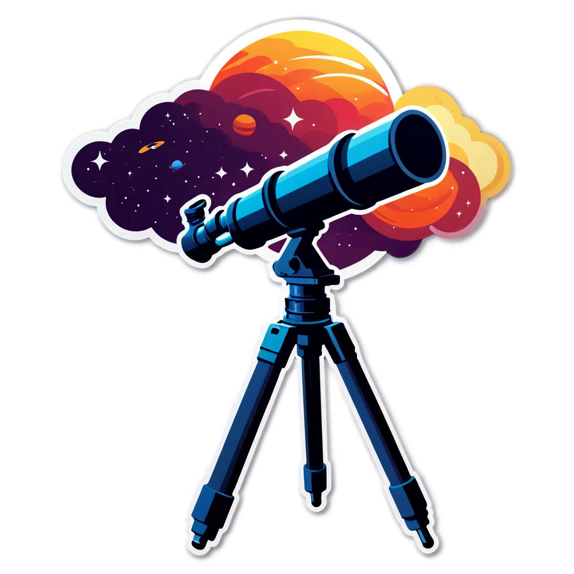 Space sticker with telescope