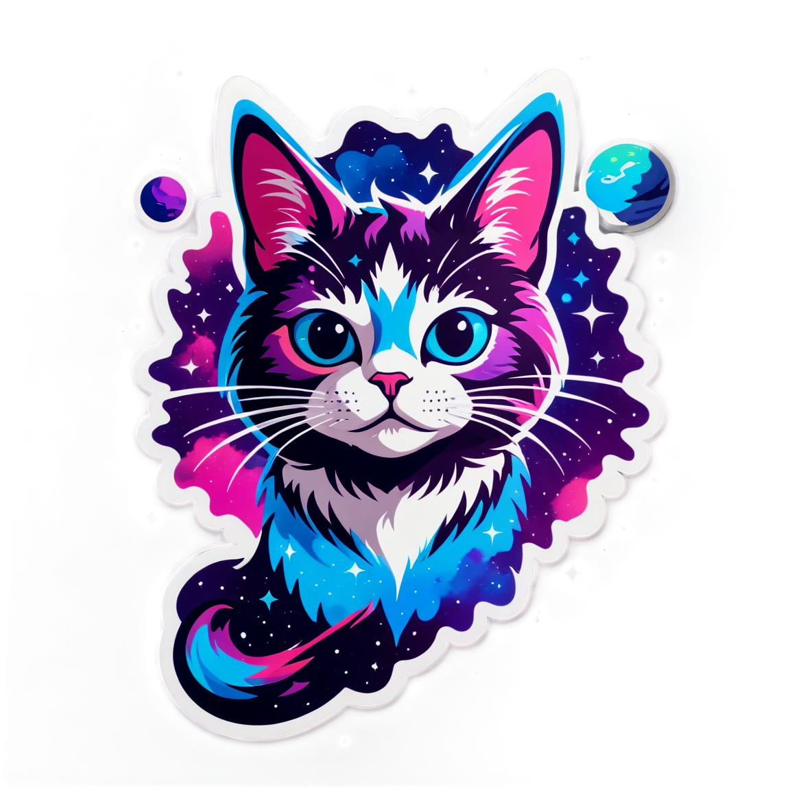 Space governor, deep space art, space cat sticker