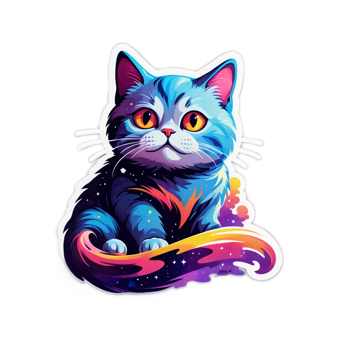 Space governor, deep space art, space cat sticker