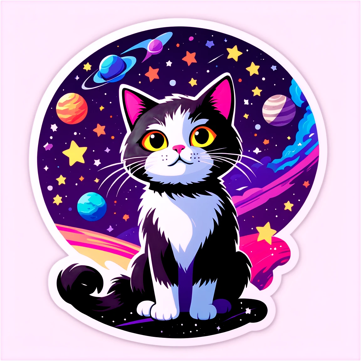 Space governor, deep space art, space cat sticker