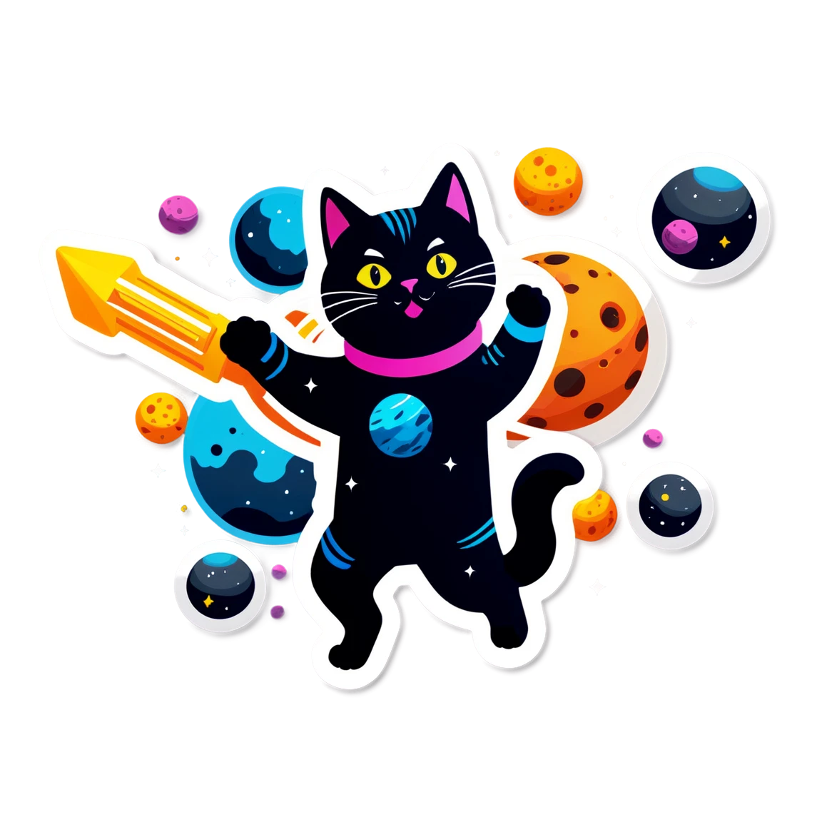 Space governor, deep space art, space cat sticker