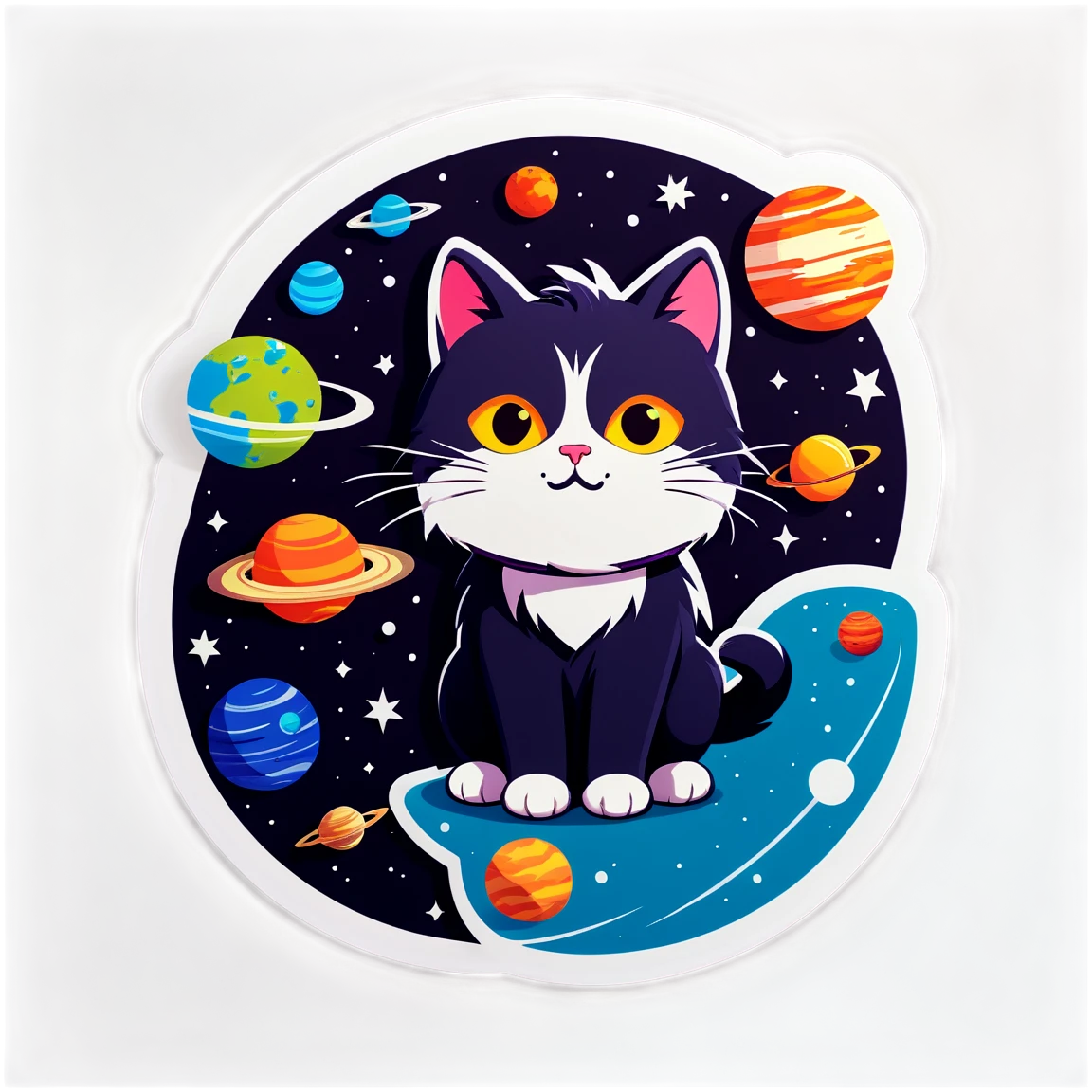 Space governor, deep space art, space cat sticker