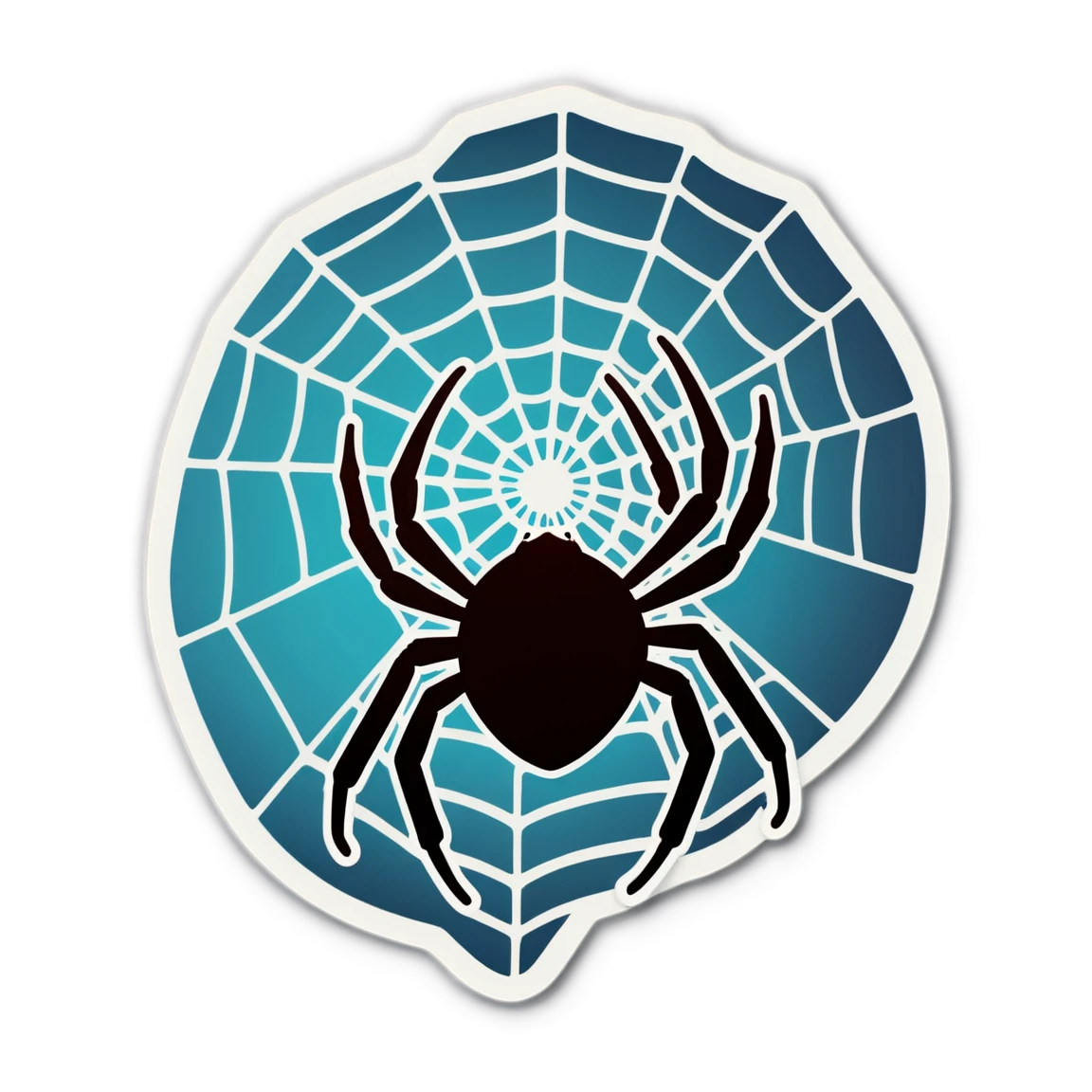 Spider spinning web, spider sticker