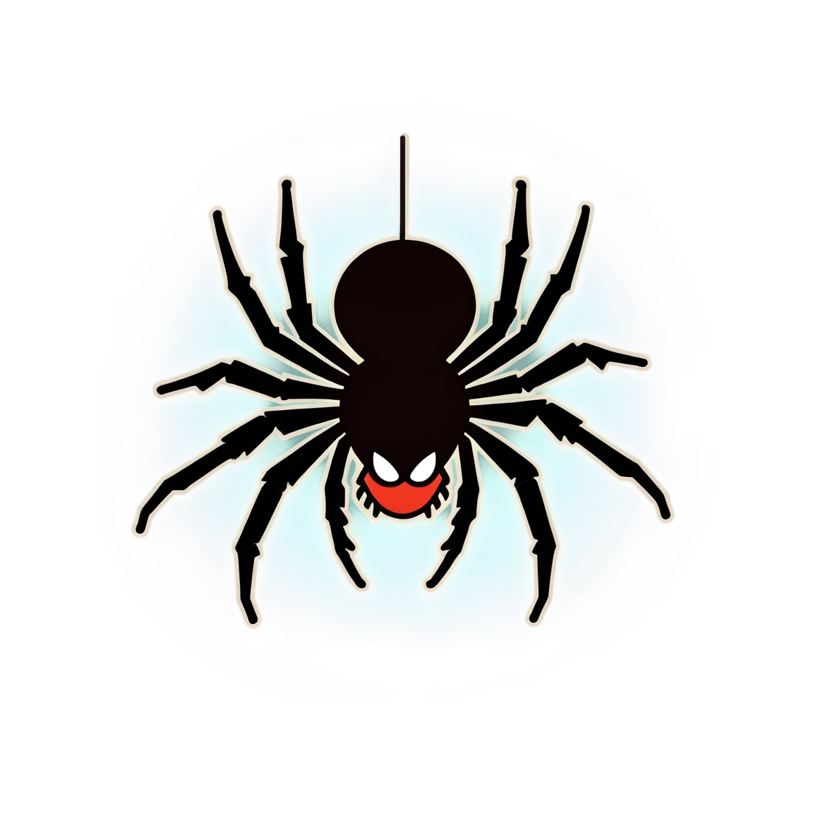 Spider hanging upside down, spider sticker