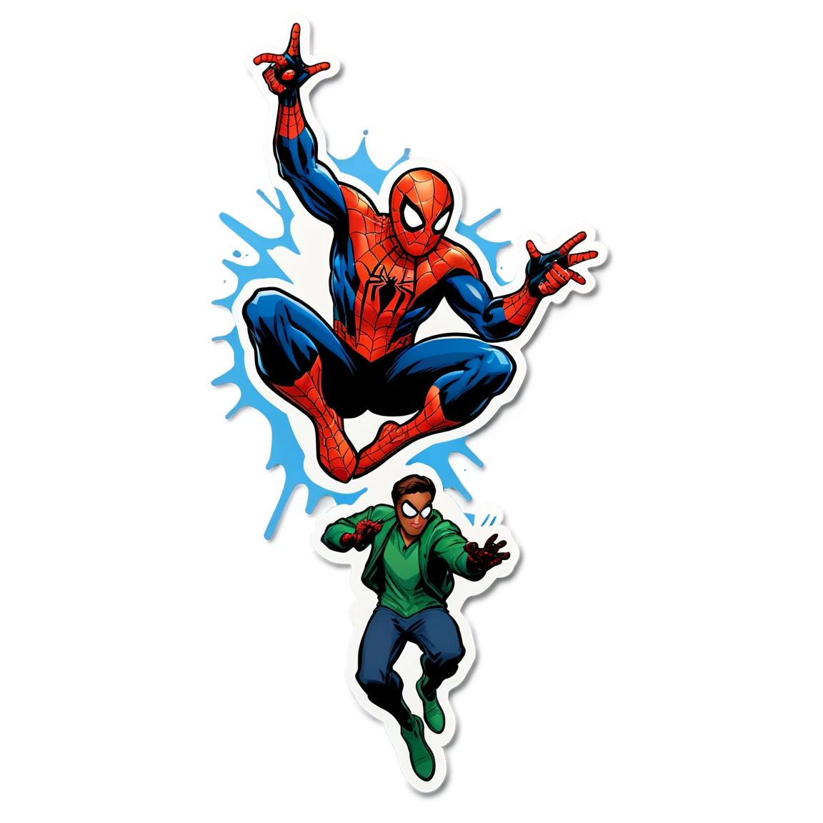 Spiderman fighting, spider-man sticker, Spiderman sticker