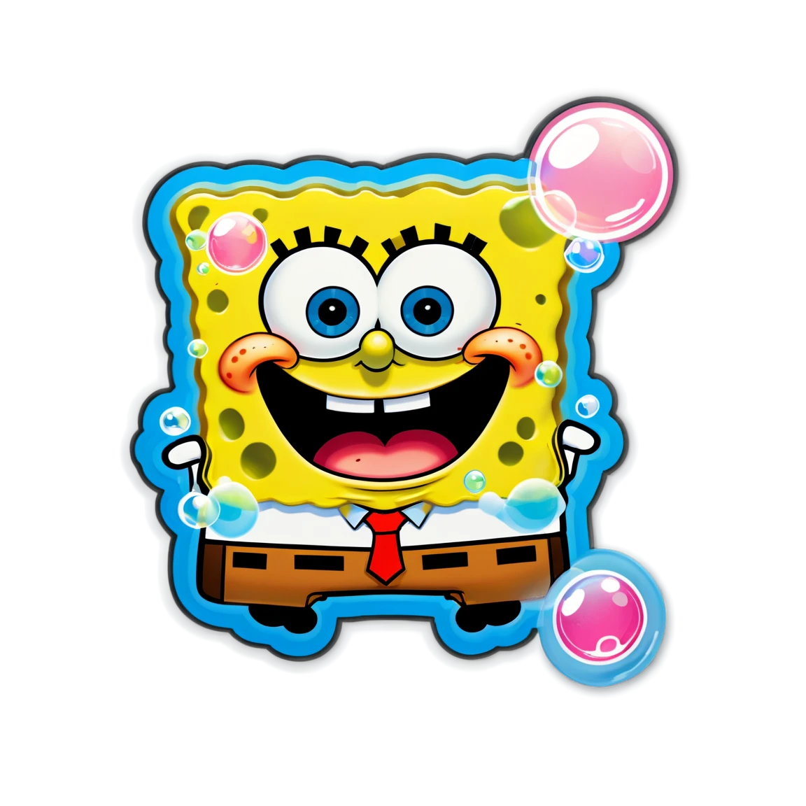 Spongebob sticker blowing bubbles