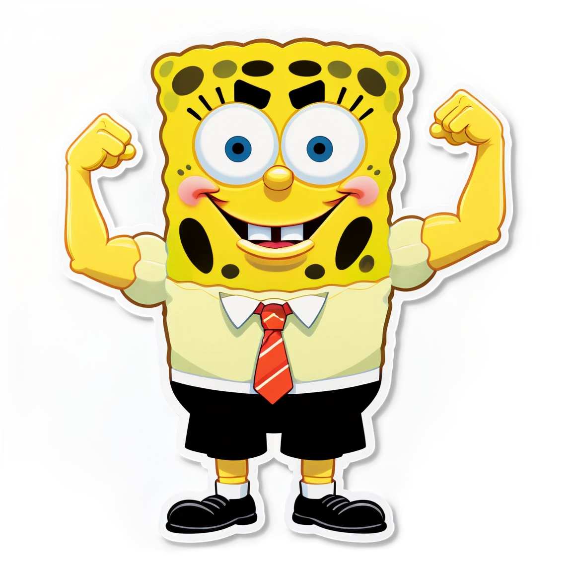 Spongebob sticker flexing muscles