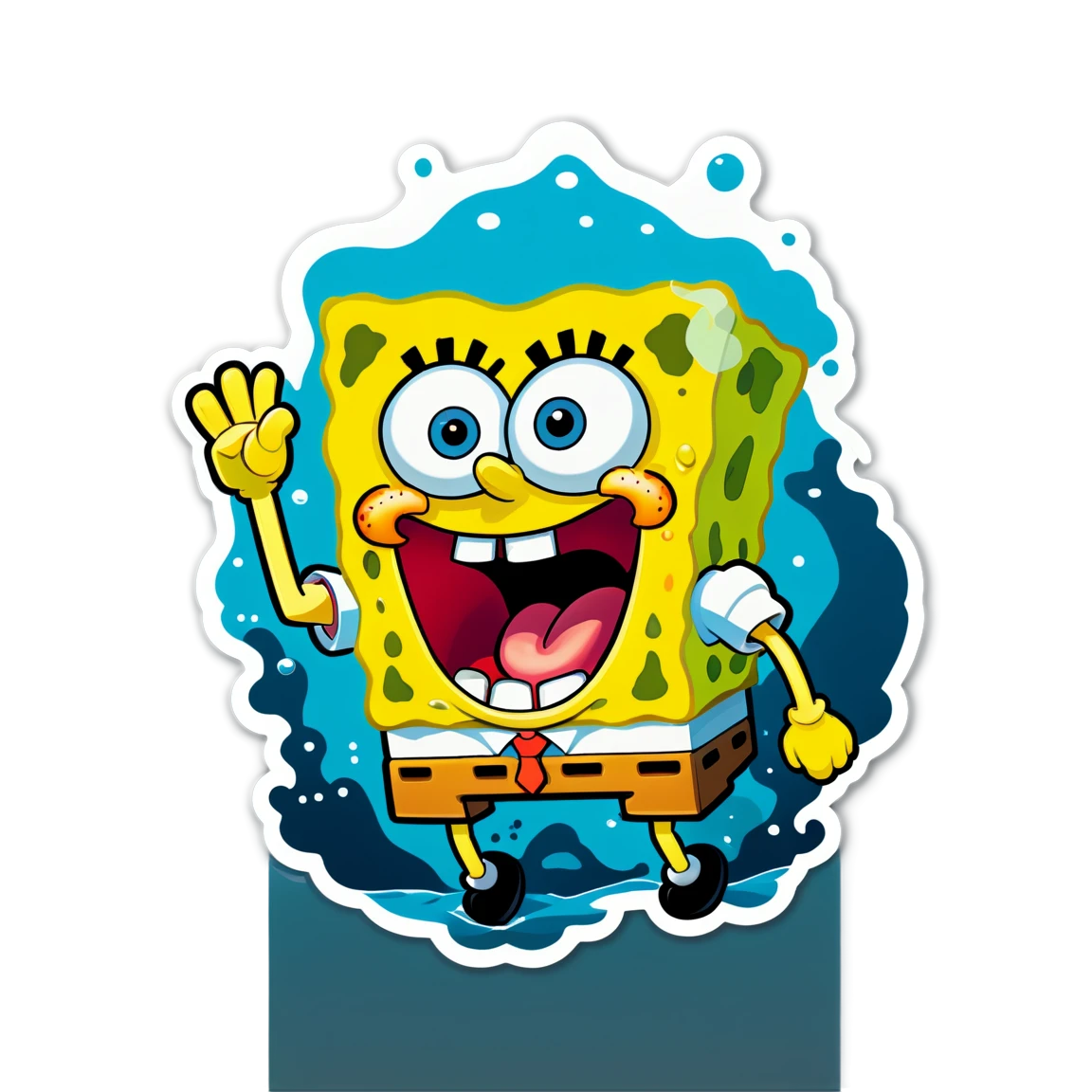 Spongebob sticker underwater