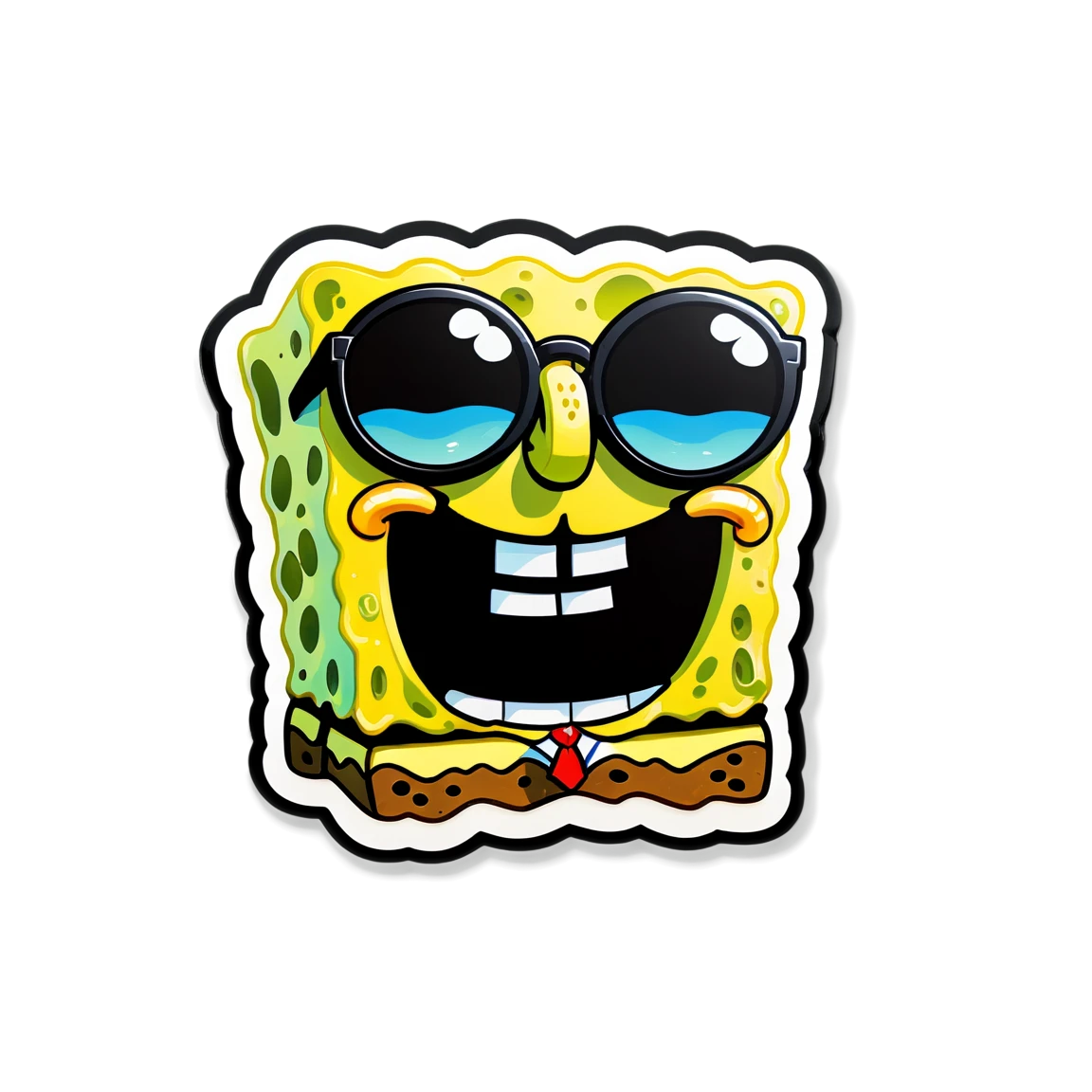 Spongebob sticker wearing sunglasses