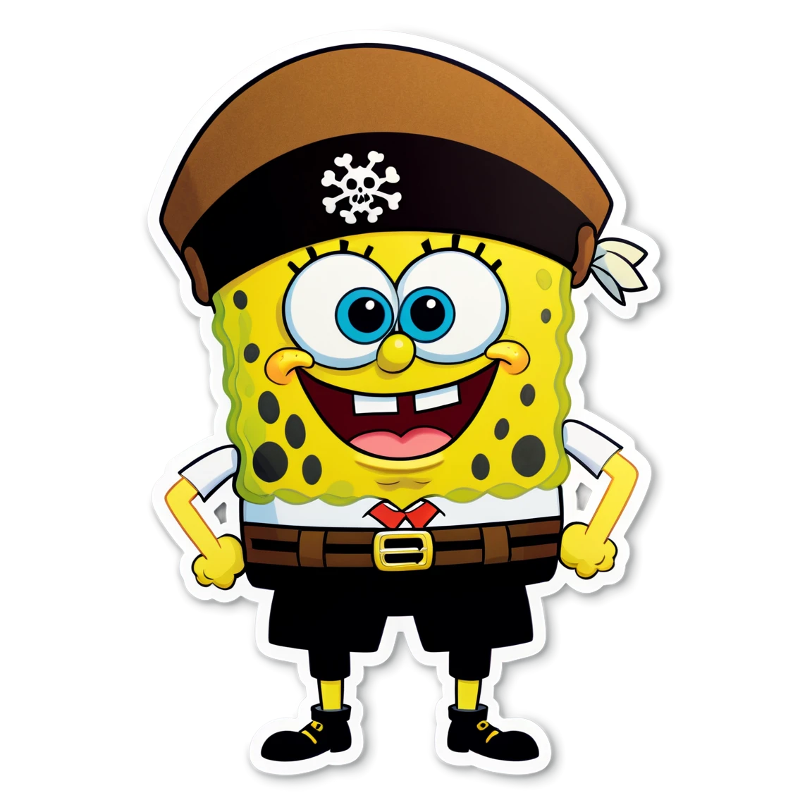 Spongebob sticker dressed as a pirate