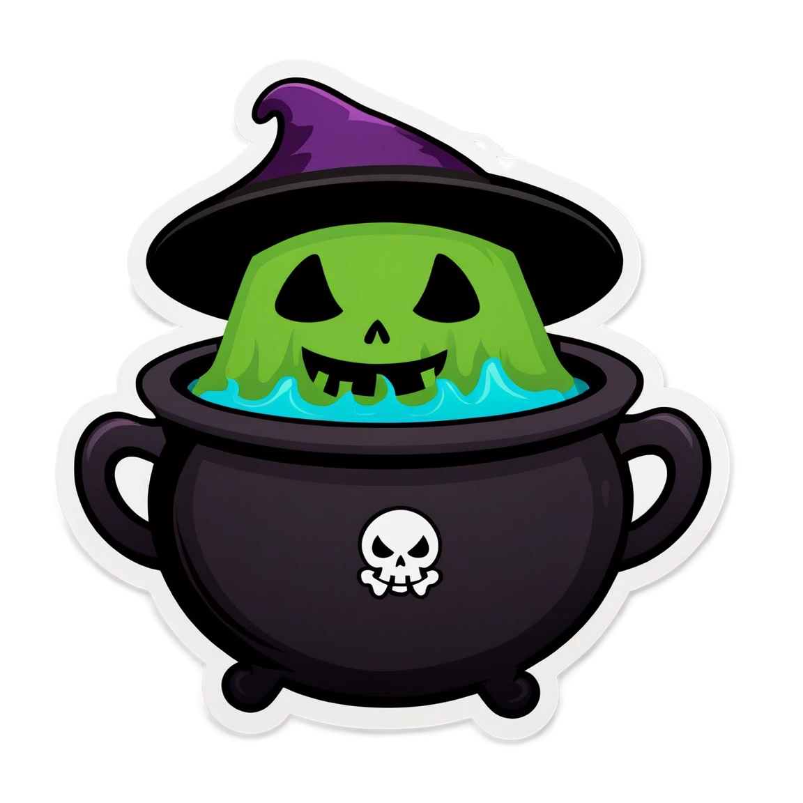 Spooky cauldron, spooky sticker