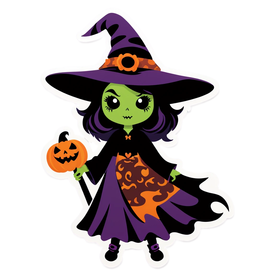 Spooky witch, spooky sticker