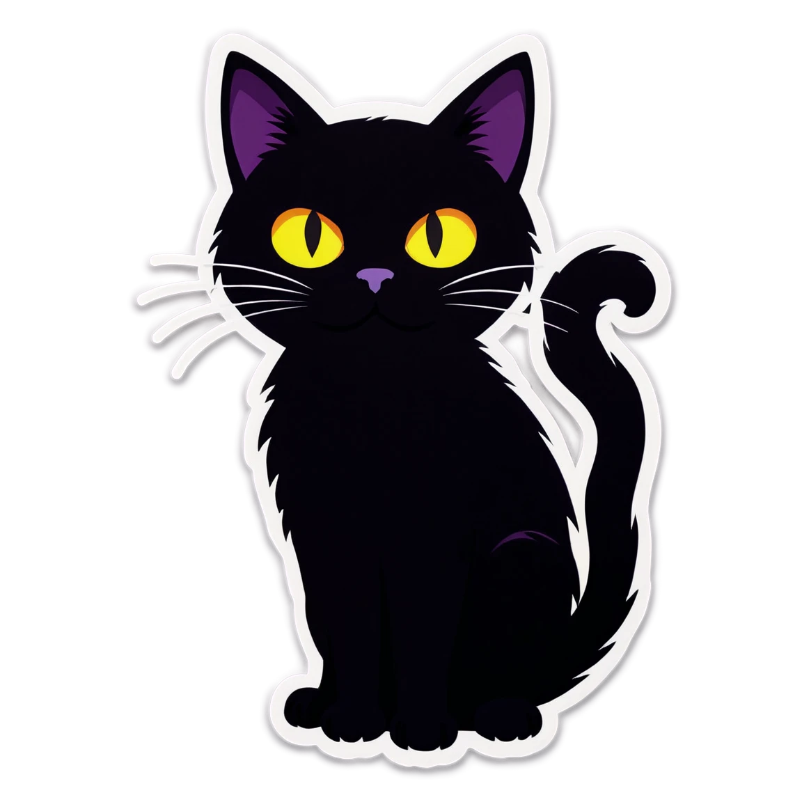 Spooky black cat, spooky sticker